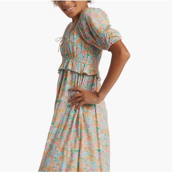 NEW Billabong Kids’ Lil’ Cutie Floral Dress in Peach Punch - Picture 9 of 10